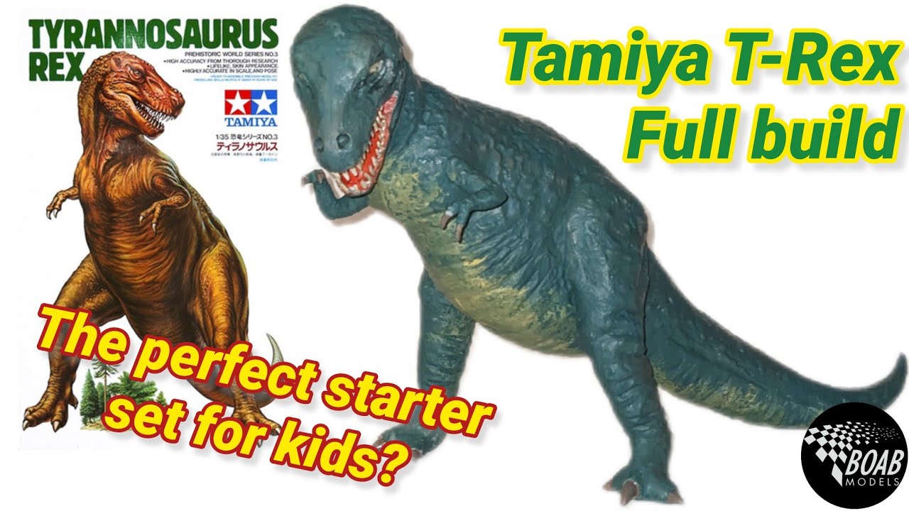 Сборка тираннозавра рекса в масштабе 1/35 от Tamiya — идеальный набор для детей, увлеченных диноз...