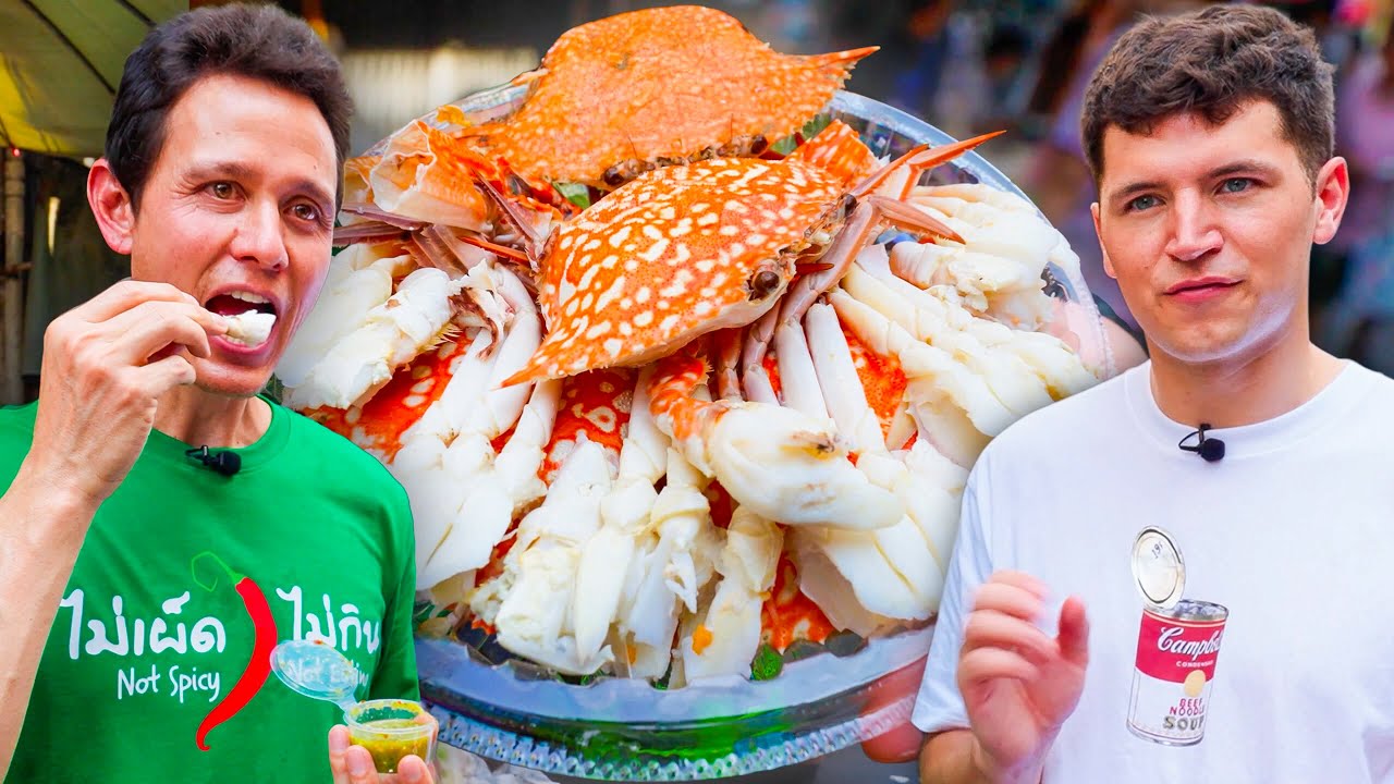 Thai Street Food - $1 FOOD at Traditional Market in Bangkok!! (ft. Nick DiGiovanni)