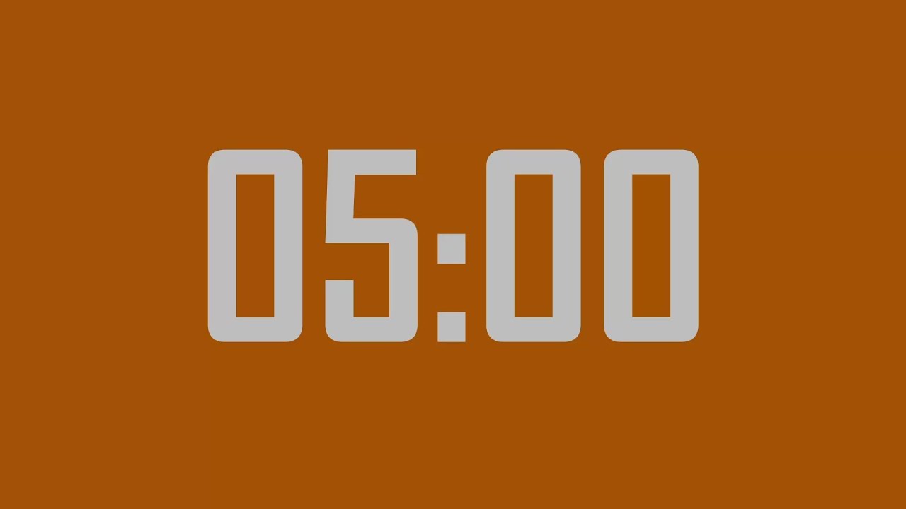 5 minutes countdown Timer - Font : Agency FB Bold