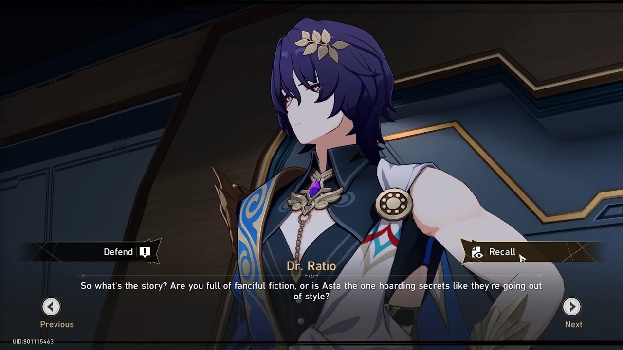 Dr Ratio Questioning event Defend Recall Honkai Star Rail 1.6