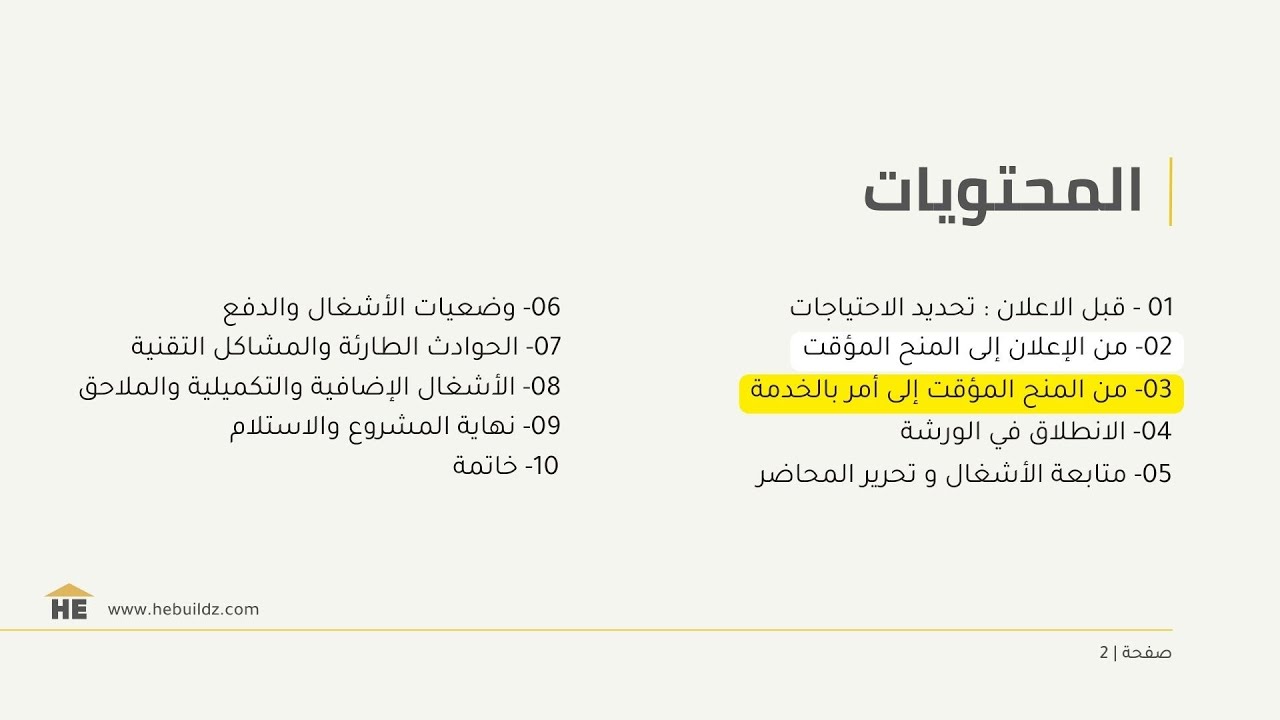 الفصل 03   من المنح المؤقت الى الامر بالخدمة (نظري)