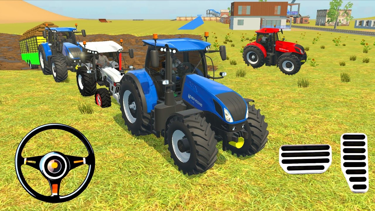 Swaraj Trolley John Deere Theresher New Holland Tankey #simulationgames #farmingsimulator 