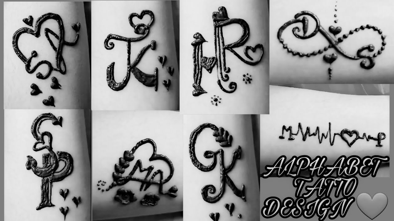 ❤Cute couple alphabet tatto design ❣|| ❤letter tatto design ❣||