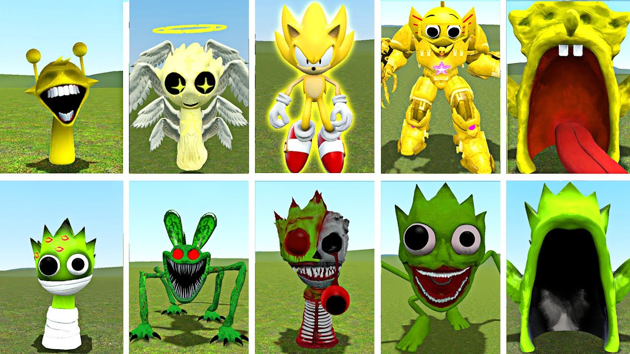 NEW CURSED SPRUNKI (Owakcx) vs THE GOD TEAM (Super Sonic & Simon Angel) | GMod Evolution Battle