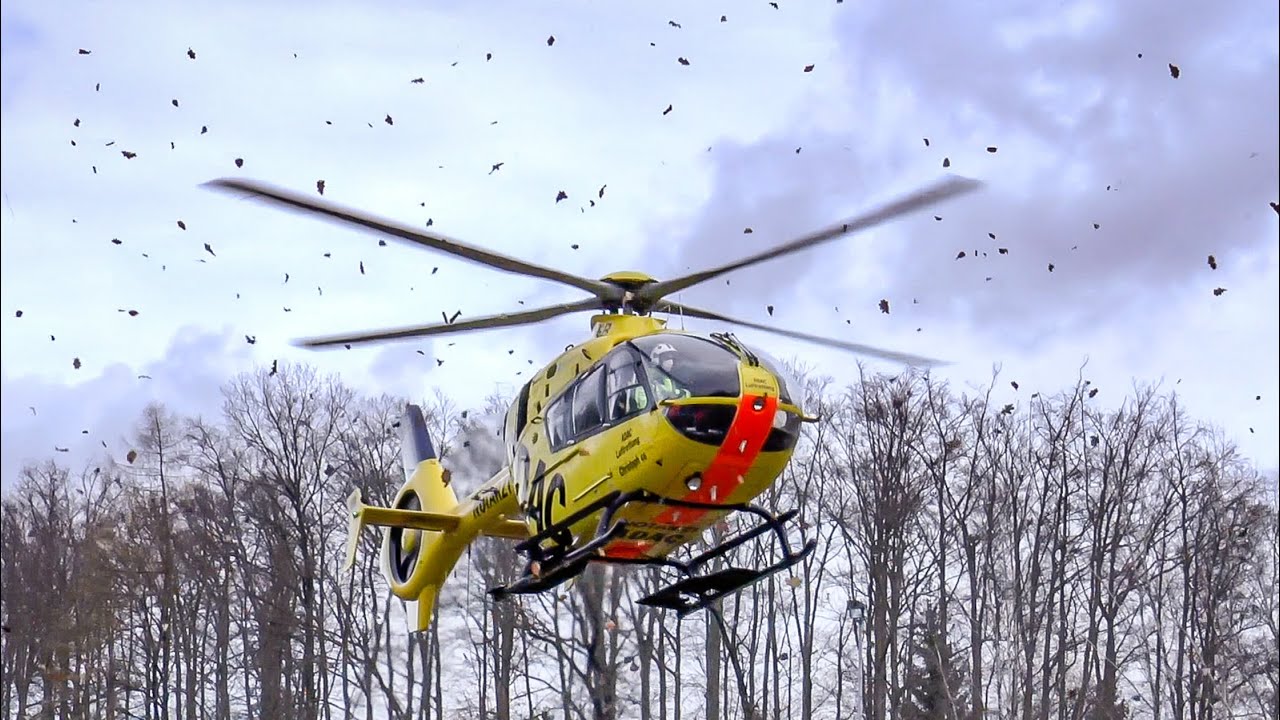 [ADAC Luftrettung] Start Christoph 46 im Wohngebiet Lugau/Erzgeb. am 02.12.2021