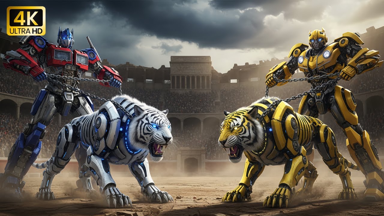 Tiger Optimus Prime vs. Bumblebee Tiger | White Tiger Arena Battle (Epic Cinematic Battle)