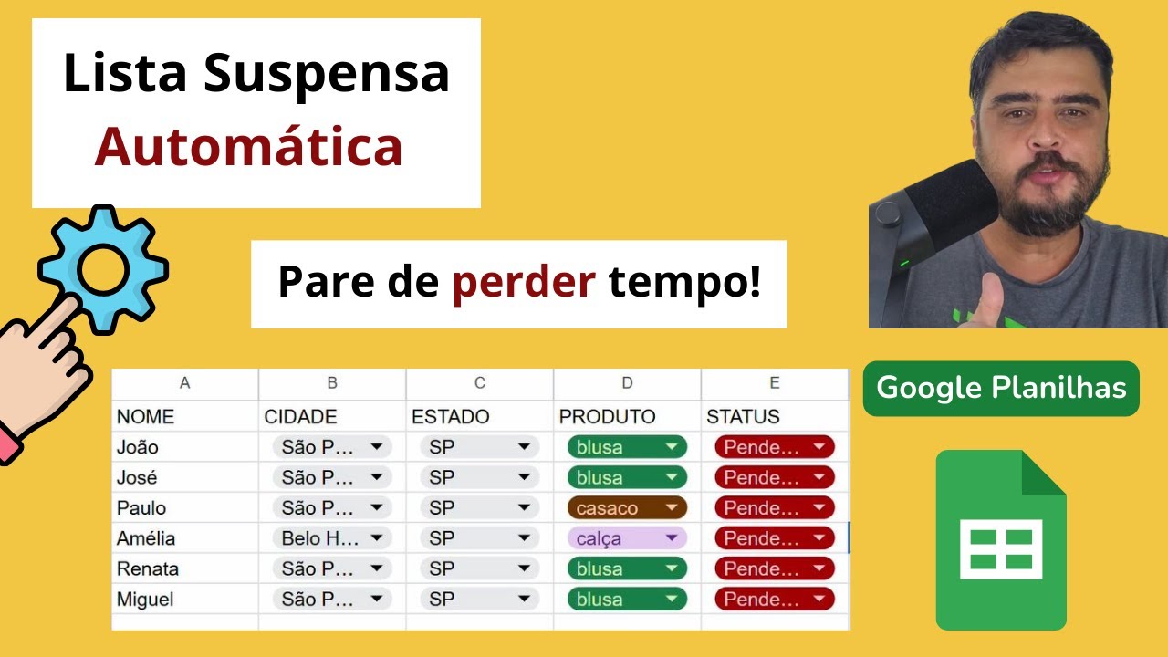 Lista Suspensa Automática Google Planilhas Sheets I Tutorial Completo
