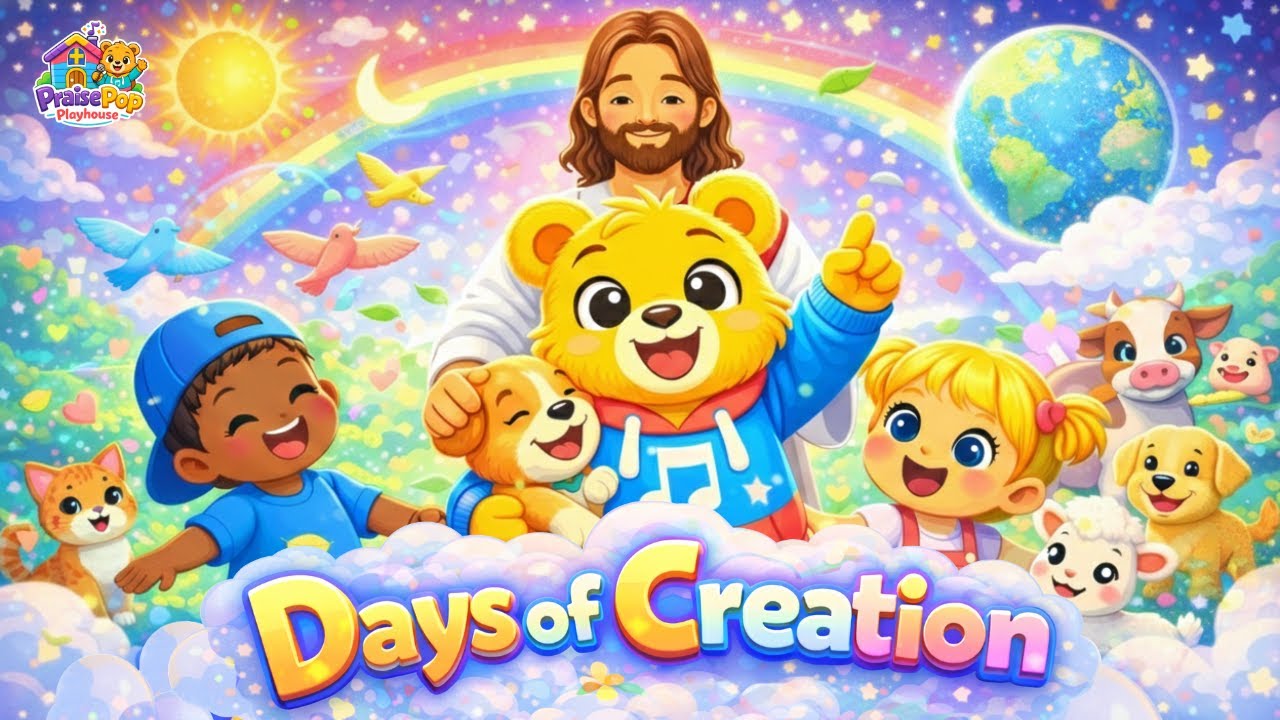 🎶Days of Creation Song for Kids | God Made the World 🌍 | Pop the Bear 🐻