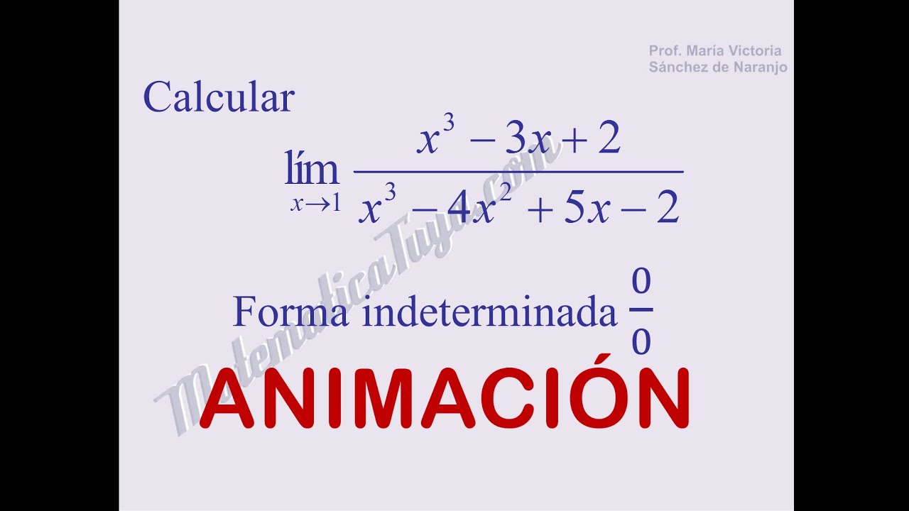 Límite con indeterminación 0/0 con polinomios.  Factorizar con Ruffini