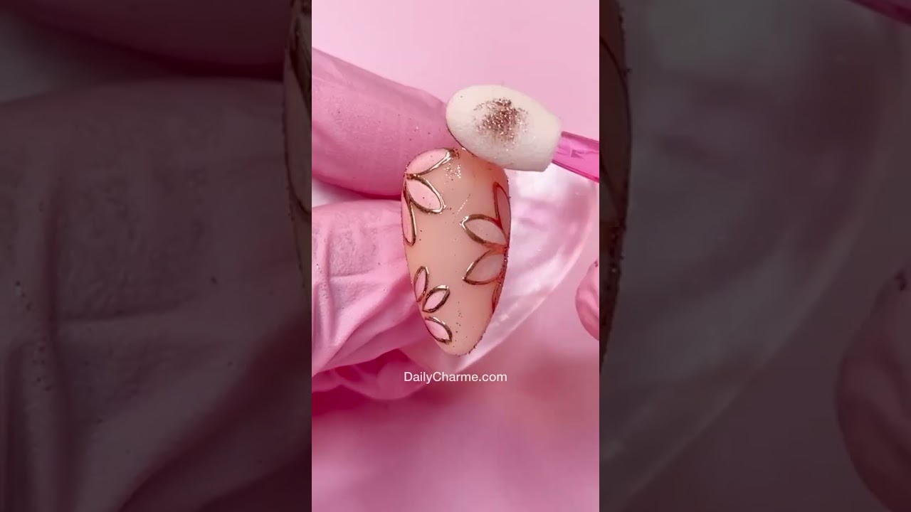 Easy 3D Cat Eye Chrome Flower Nails 🌸✨💖