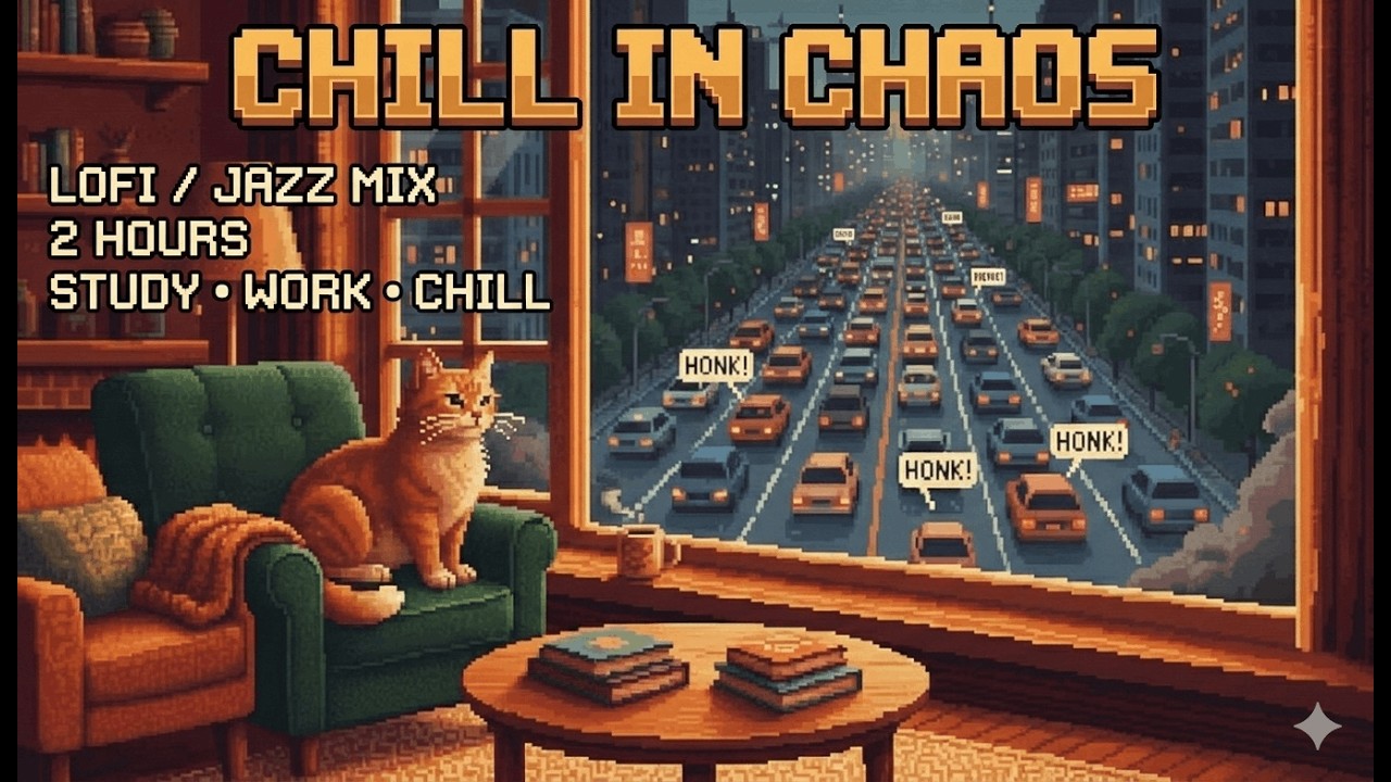 2 Hour Lofi Jazz Mix 🚗 Gridlock Glow • Chill in Chaos [Study/Work]