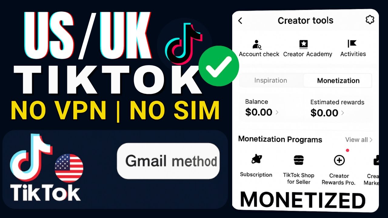How to Create a US TikTok Account Without VPN or SIM From Anywhere - Fully Monetized
