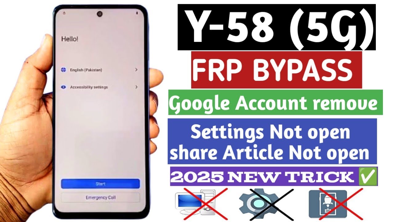 Vivo Y58 5G : GOOGLE ACCOUNT REMOVE / FRP BYPASS ANDROID 14/15 Without PC (2025 Method)