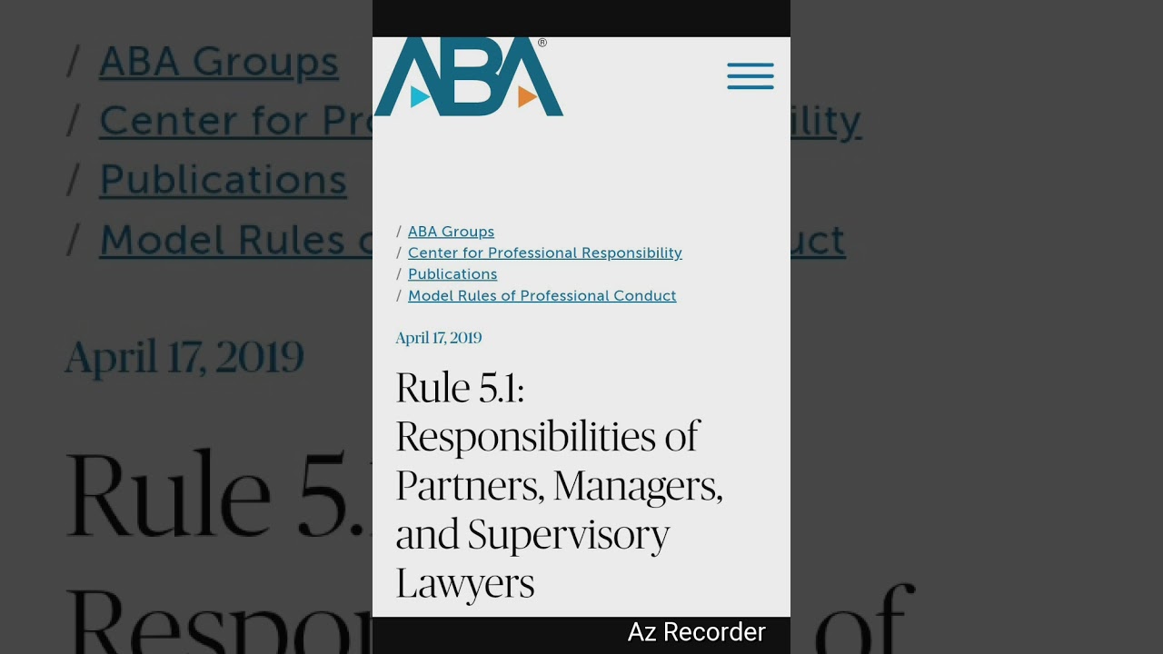 Rule 5.1 - Attorney Conduct (Judge)