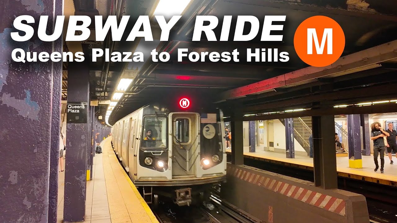 NYC Subway Ride to Forest Hills-71st Ave from Queens Plaza Station Long Island City - M Train Ride