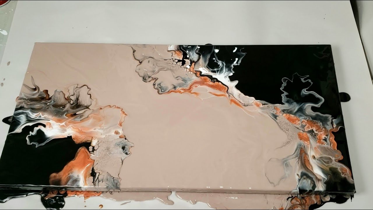Beautiful Split Color Painting-Acrylic Pouring Style- Relaxing- Satisfying