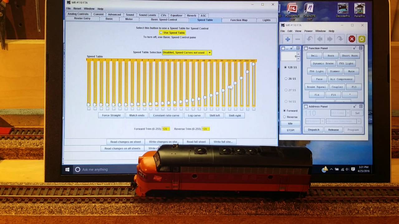 JMRI Decoder Pro to Change CVs