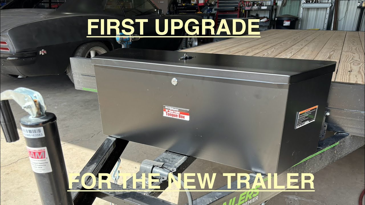 How to: Installing a Tongue Box Onto the New Trailer.  Haul Master from Harbor Freight.