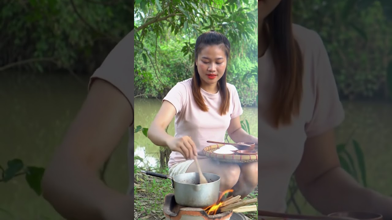 Brewing Traditional Coffee by the River | Peaceful Village Morning | AI 4K Video