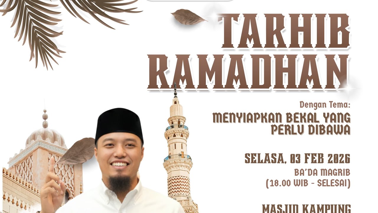 🔴 Live Kuliah Umum Spesial TARHIB Ramadhan bersama Ustadz Abu Abdillah Amir alumnus Darul Ma'rib Y.