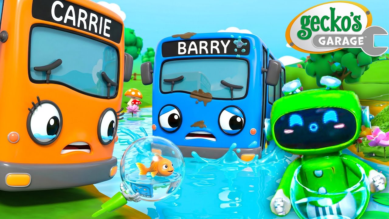 Baby Bus Pond Crash | Gecko's Garage | Mechanical Misadventures