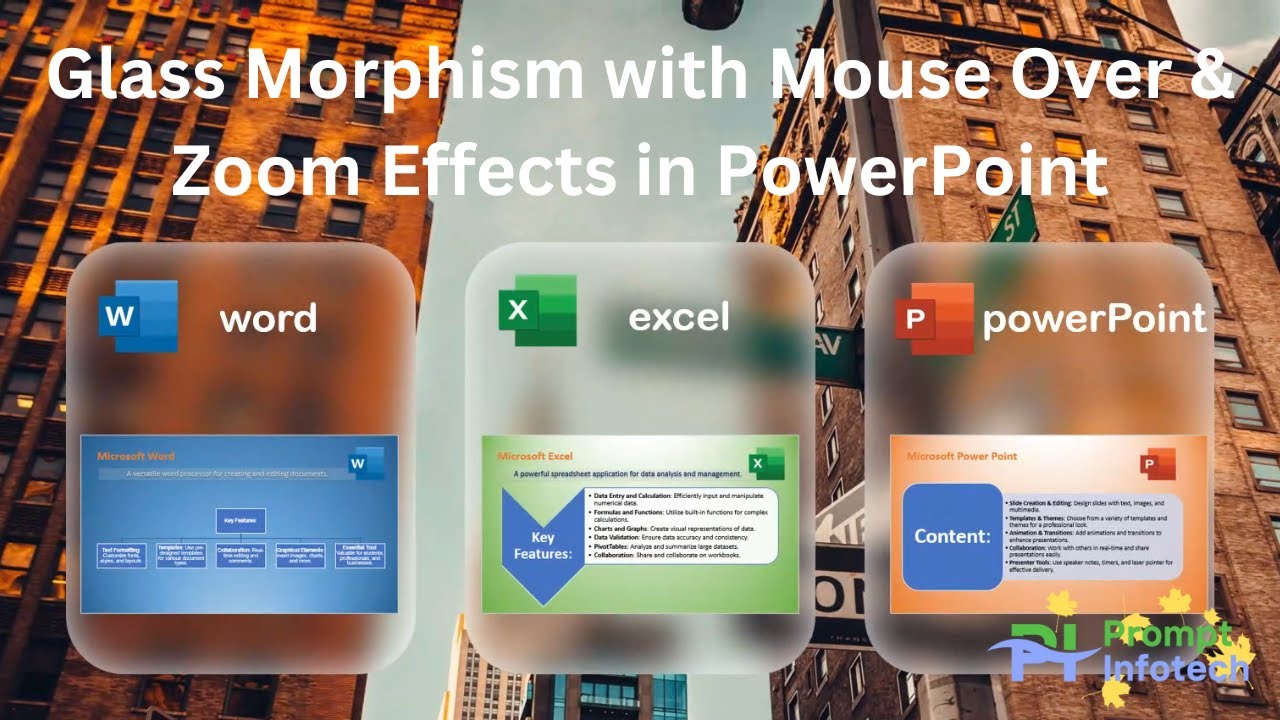 Step-by-Step Guide: Create Eye-catching Glass Morphism with Mouse Over  & Zoom Effects in PowerPoint