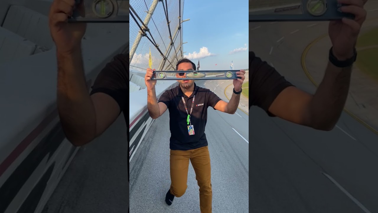 Banked! Climb Talladega's 33 degrees of banking and try and keep your shoes on... | 