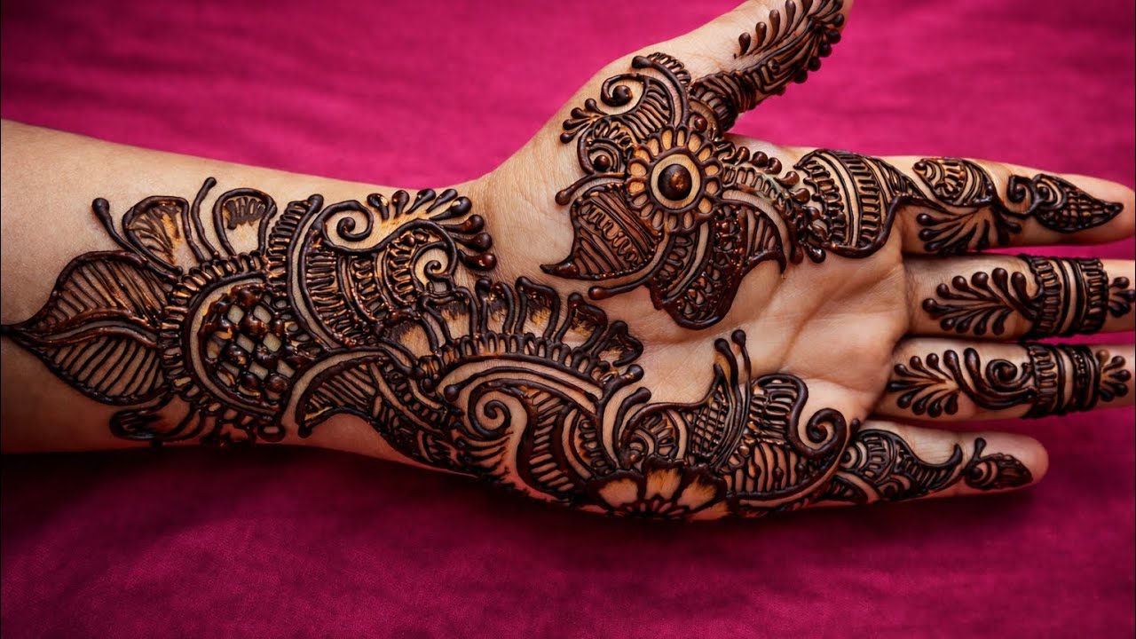 New stylish front hand mehndi design 😍 easy simple mehndi l mehndi ka design l mehndi design lmehndi