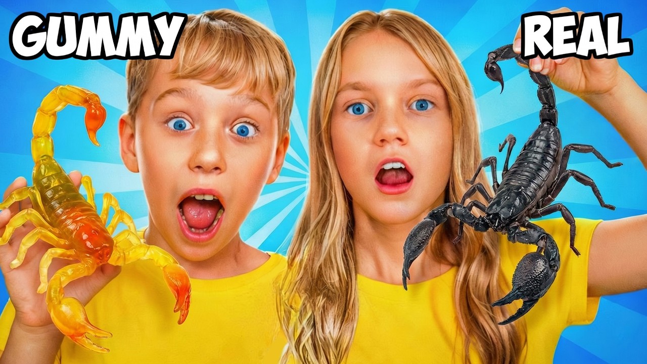 Eating GUMMY vs. REAL Food Challenge!