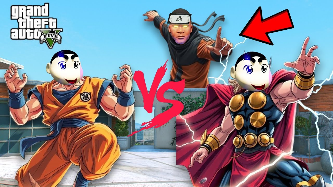 GTA 5 : Shinchan Become Goku and Pinchan Become THOR To Fight Each Other In GTA 5 !