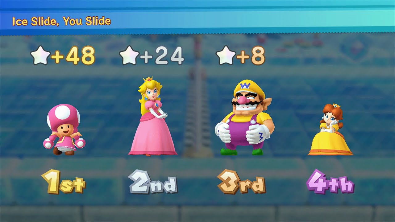 Mario Party 10 - Toadette Peach vs Daisy vs Wario - Whimsical Waters