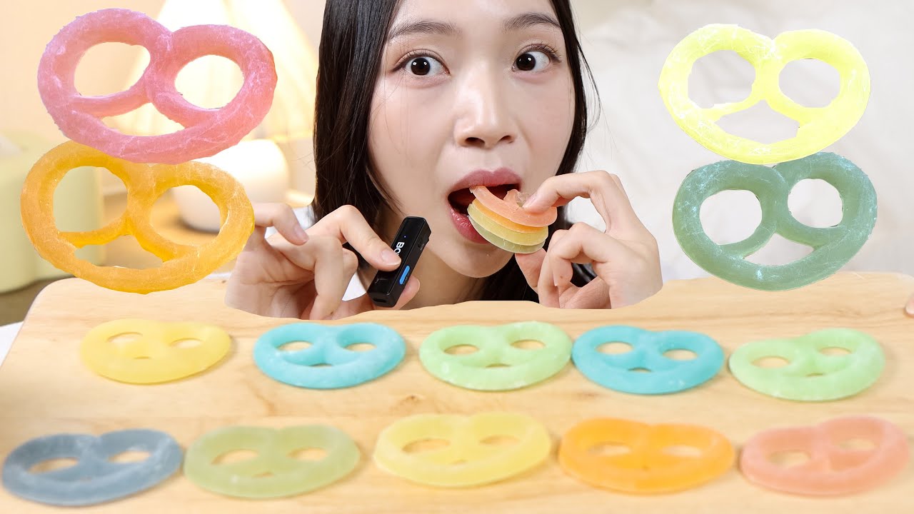 4만원짜리 젤리!!! 빠삭한 구미첼 ASMR 🌈 ( 찐구미첼 VS 편의점구미첼 비교, Mukbang, 보야링크)