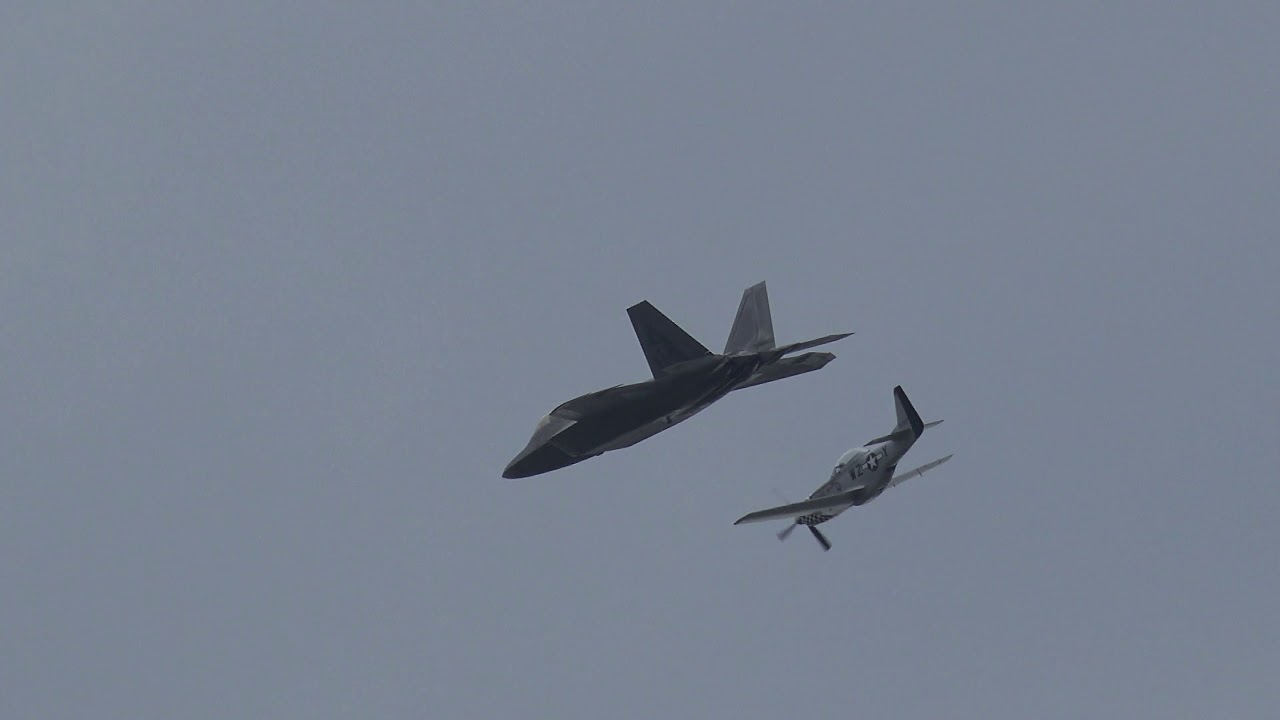 Rare Warbird Formation Flight -Lockheed F22 A10 Wart Hog  P51 Mustang in 4k UHD Resolution