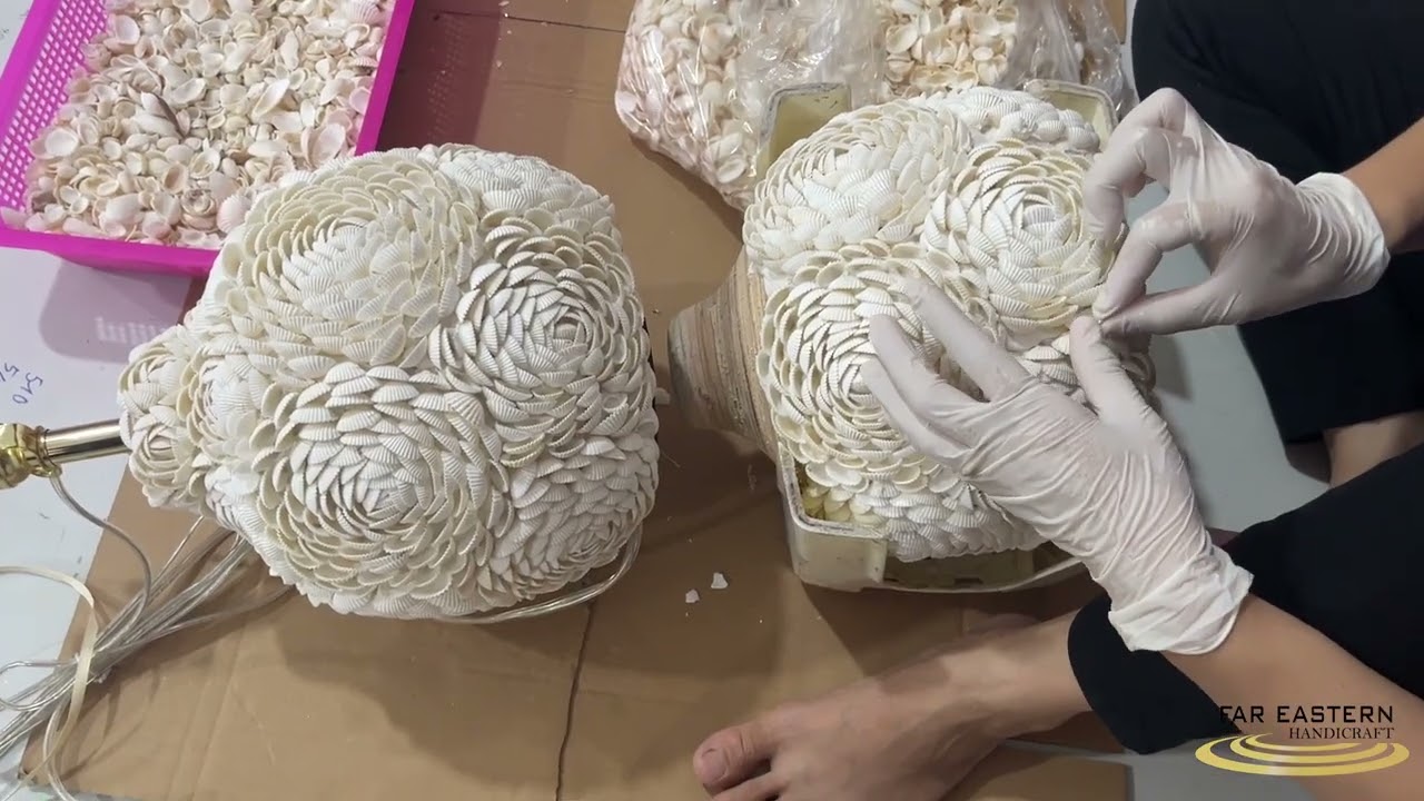 Crafting Shell Lamp Stands: The Art of Intricate Handicraft