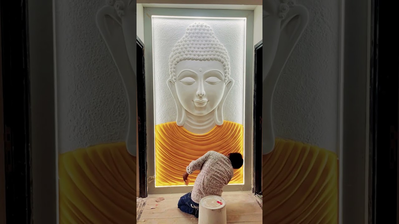 Budha 3D Wall Mural Art #interiordesign #wallmural #budha #art #dreammodular #hyderabadinteriors