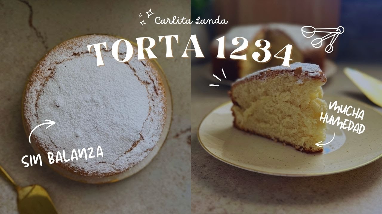 TORTA 1234 fácil y esponjosa | Receta clásica que siempre sale
