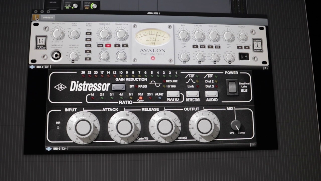 Avalon VT737 hardware vs UAD Avalon plugin Part 3 with Distressor