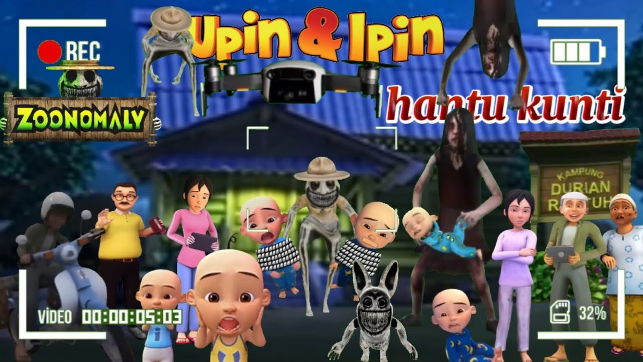 ini gabungan full movie Upin Ipin takut hantu zonomaly, dan hantu Kunti. #upinipin #full #movie