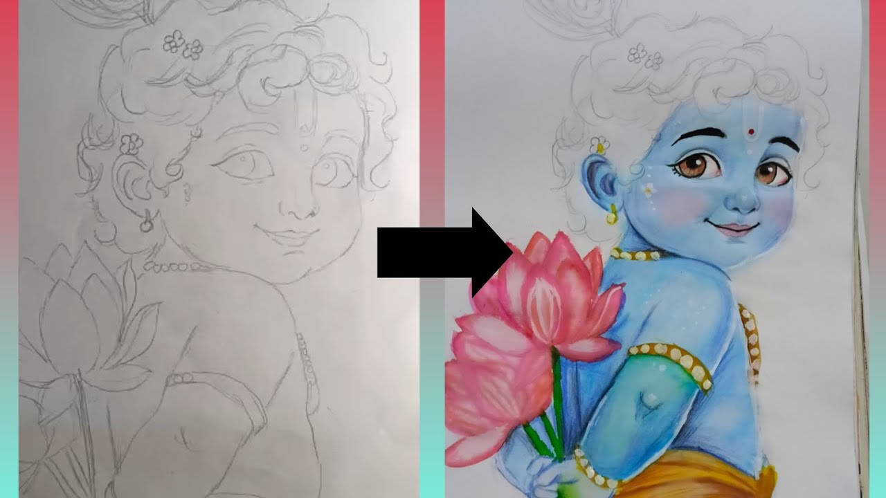 Krishnaji drawing coloring part-1 