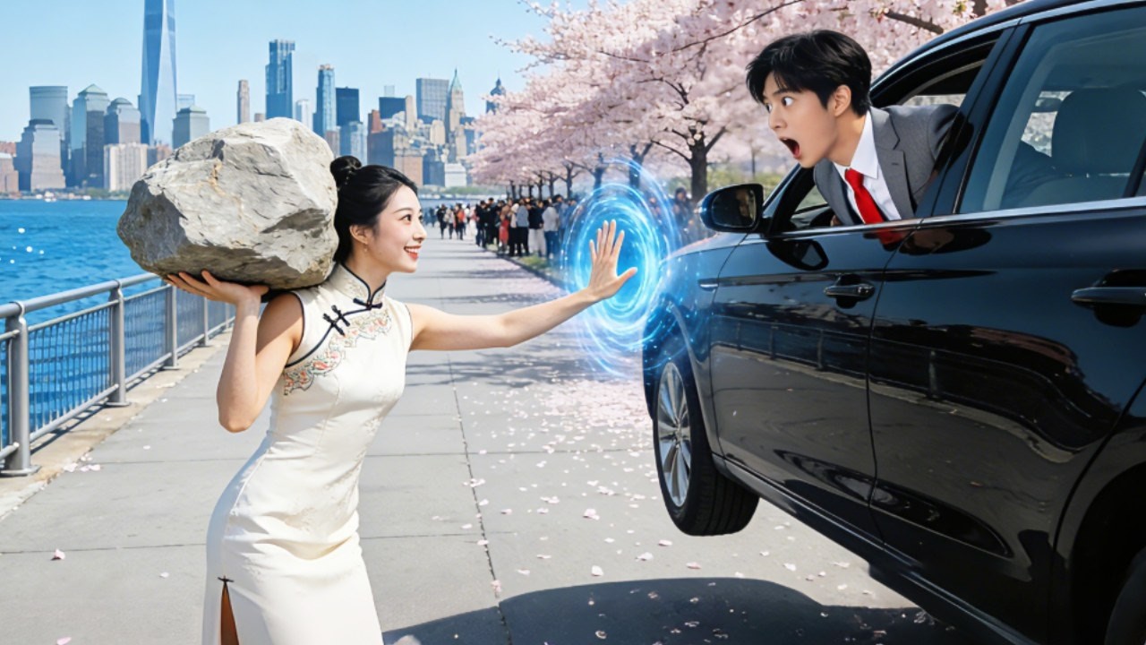 브레이크 고장! CEO가 거대한 바위에 맞을 뻔했지만, 힘센 시골 처녀가 바위를 번쩍 들어 올려 그의 목숨을 구했다! 사랑 시작!#drama