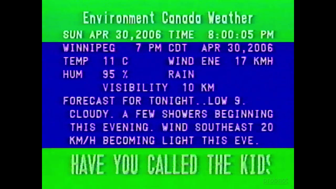 Environment Canada Weather Channel, Winnipeg [April 30, 2006]