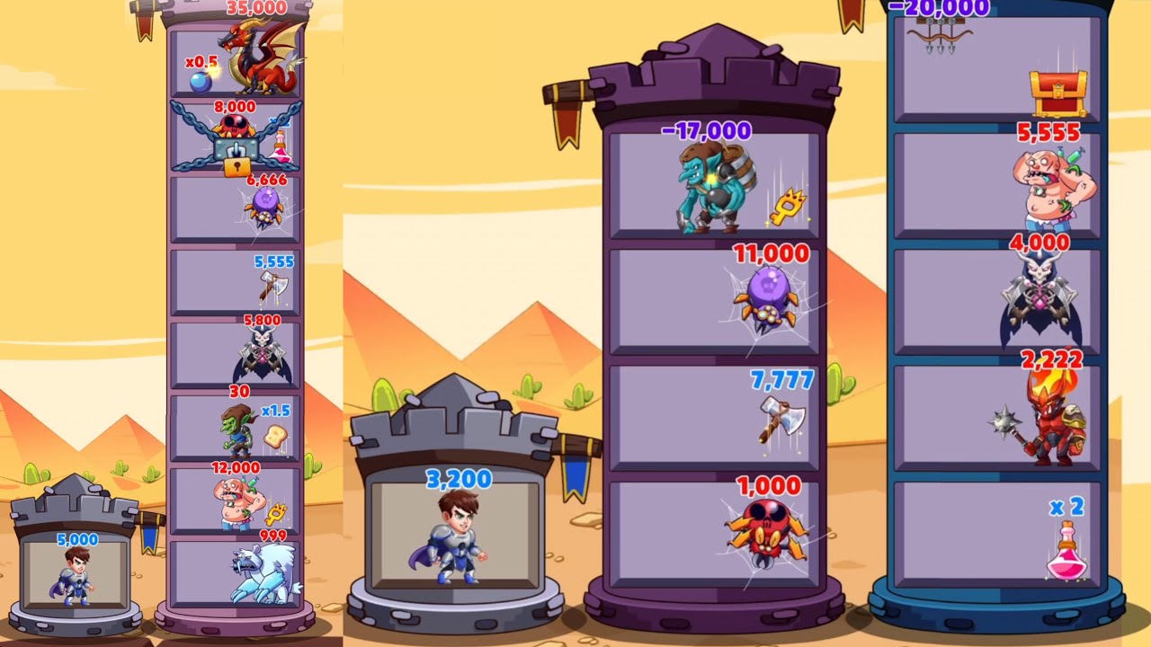 Hero Tower War - Math Puzzle - Level 101-150 Gameplay Android, iOS