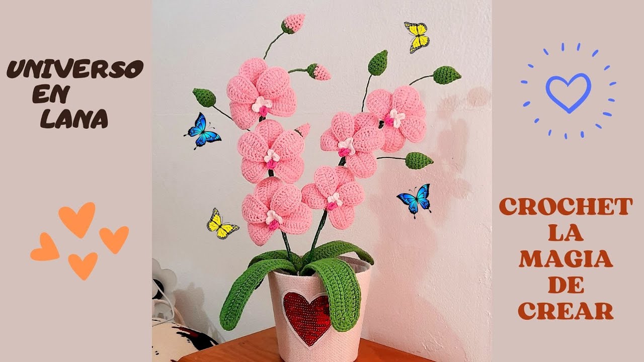 Orquídea tejida a crochet, fácil. PRIMERA PARTE