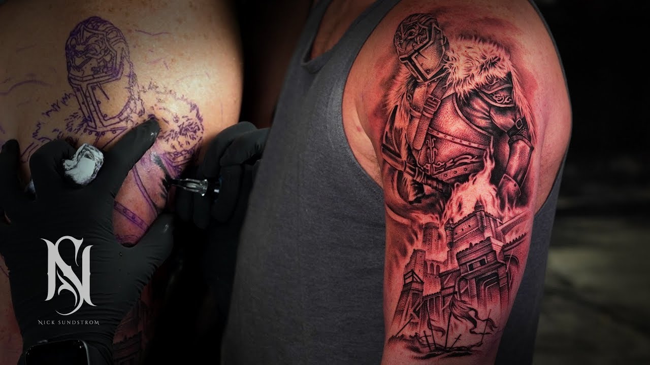 Knight Tattoo Time Lapse | Nick Sundstrom