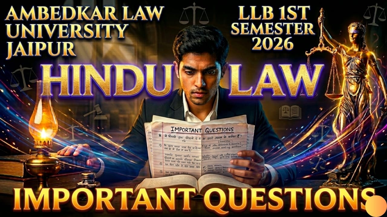 Hindu Law LLB 1st Semester Exam 2024 | Most Important Questions & Answers for BA LLB 