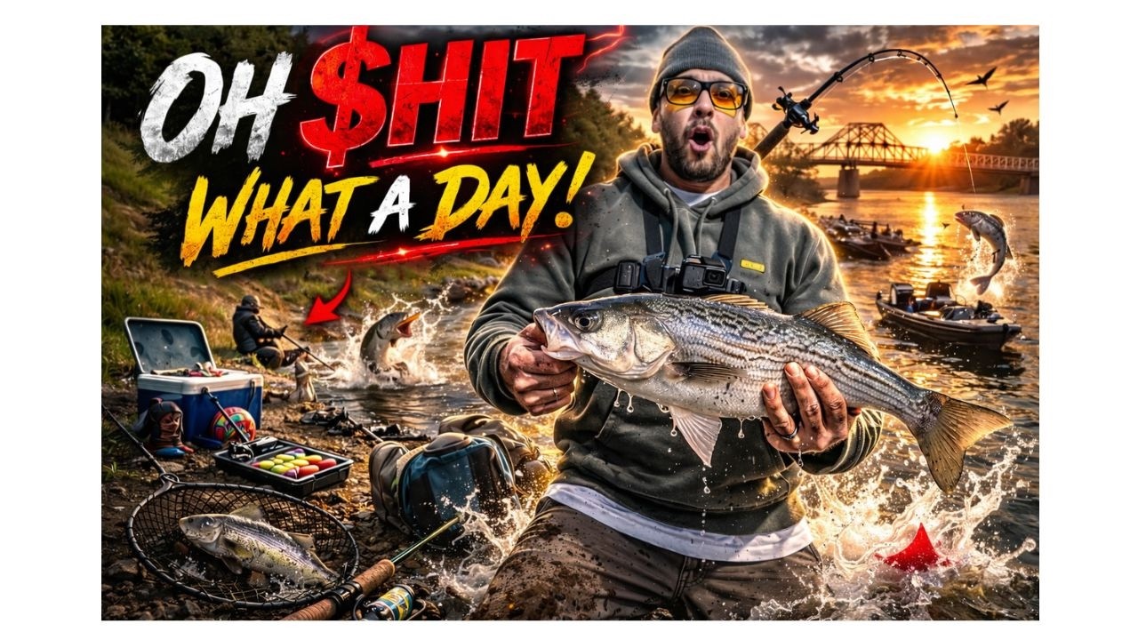 Sac.  River Striper Fishing (River Monster!)#fishing #bayarea #stripedbass #adventure #family #squad