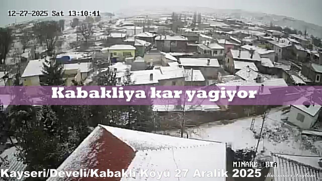 Kayseri Develi Kabaklı Köyü' ne kar yağıyor 27 Aralık 2025