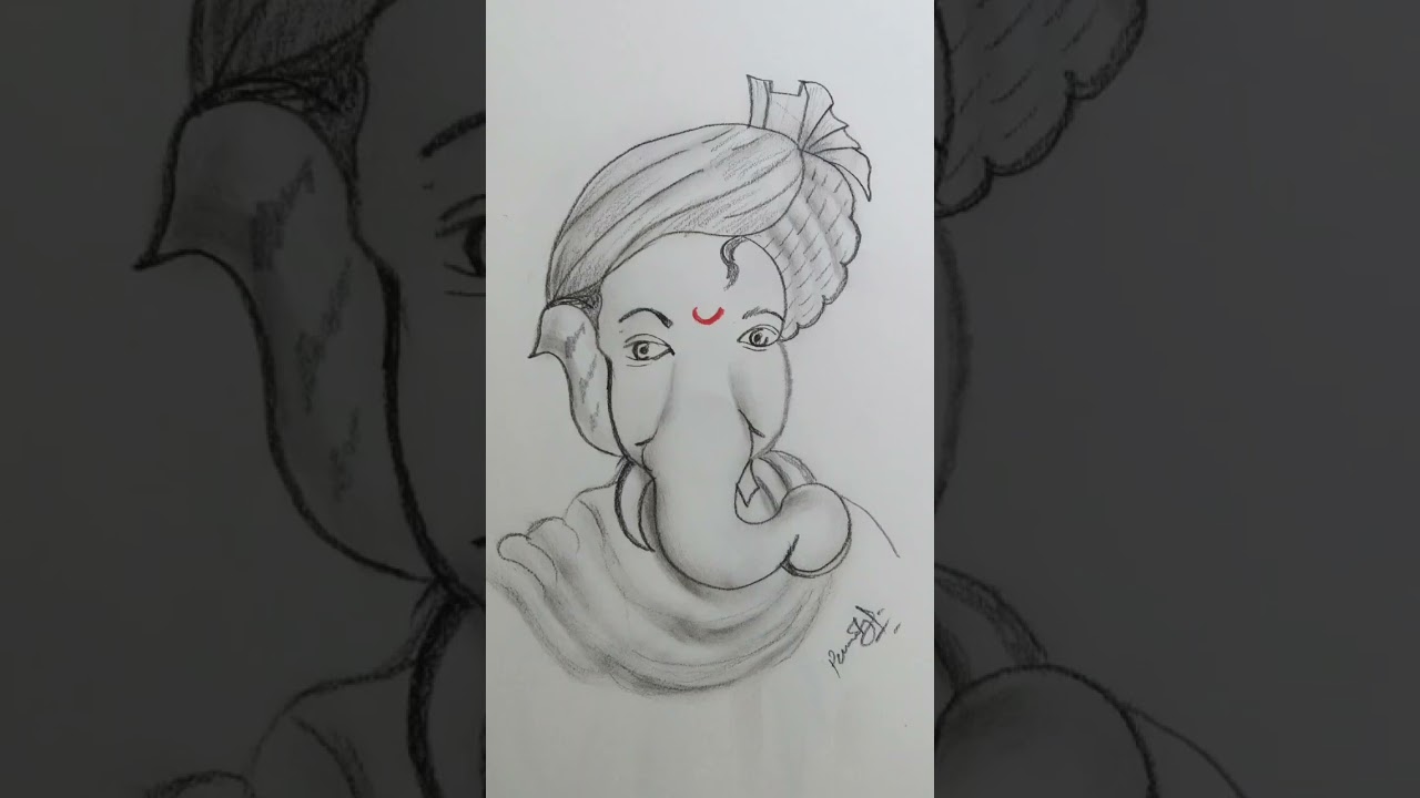 How to Draw a  ganapathye pencil drawing #ganesh #sptech