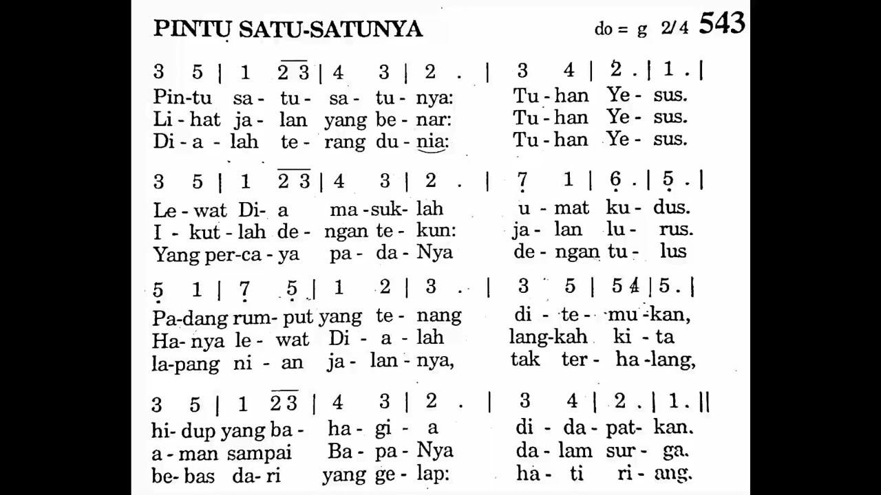 PINTU SATU-SATUNYA - Puji Syukur No. 543