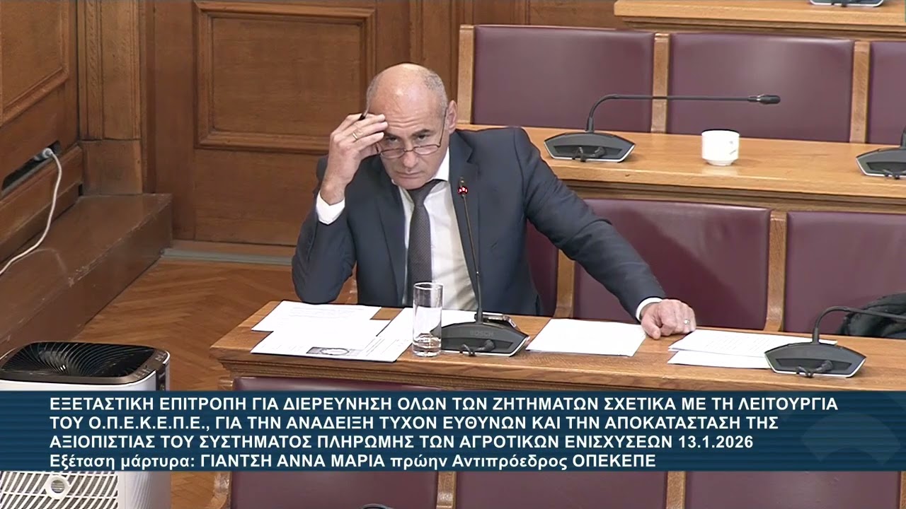 Εξεταστική ΟΠΕΚΕΠΕ 13-1-26, εξέταση της Άννας Μαρία Γιάντση, πρώην αντιπροέδρου ΟΠΕΚΕΠΕ
